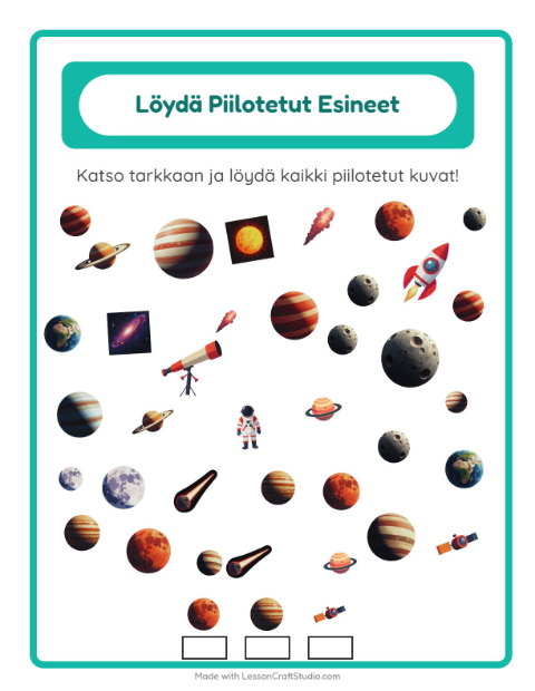 Etsi esineet – Avaruus