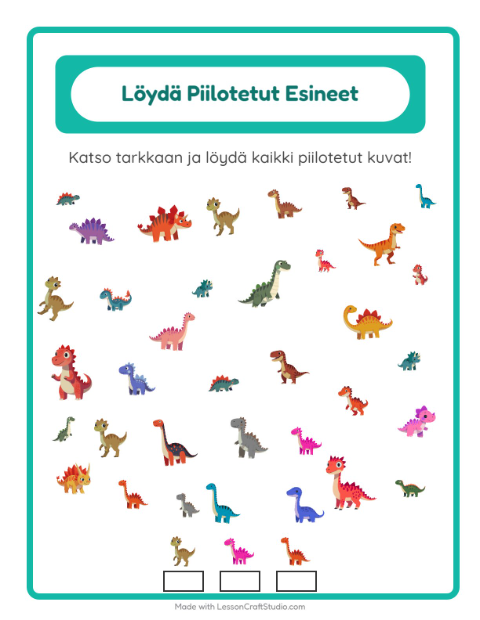 Etsi esineet – Dinosaurukset