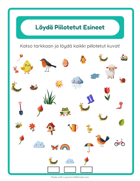 Esikatselu: Etsi esineet: Kevät – esikouluikäisille