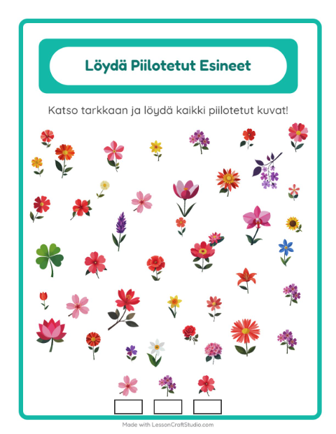 Etsi esineet – Kukat