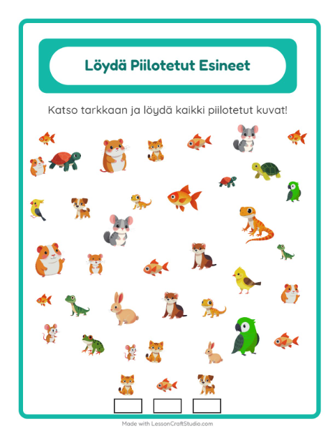 Etsi esineet – Lemmikit