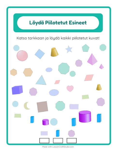 Etsi esineet – Muodot