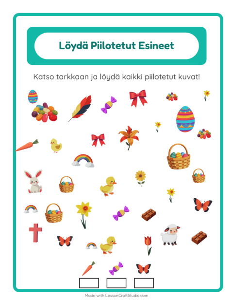 Esikatselu: Etsi esineet: Pääsiäinen – esikouluikäisille