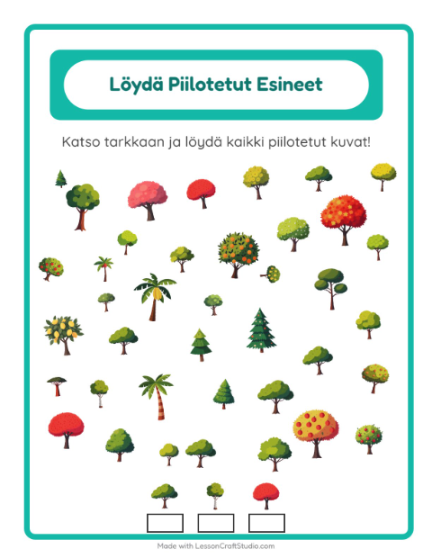 Etsi esineet – Puut