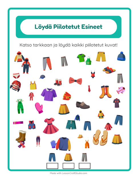 Etsi esineet – Vaatteet