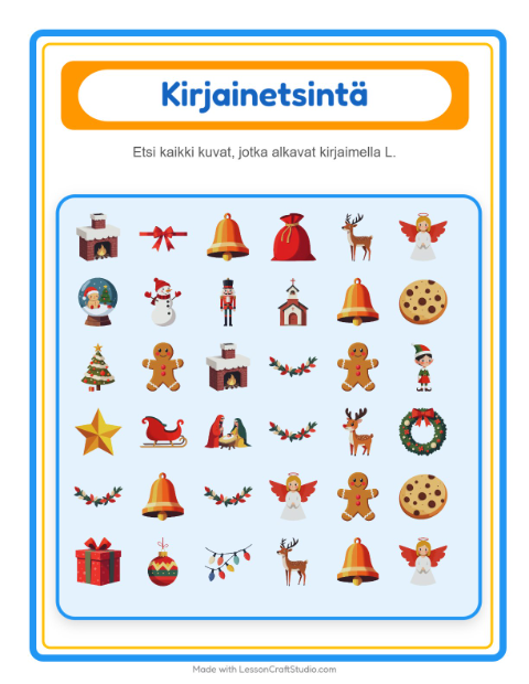 Etsi kirjain – Joulu