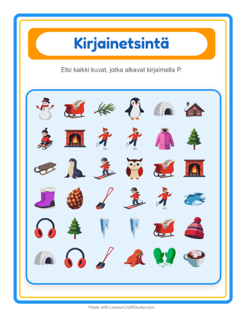 Etsi kirjain – Talvi