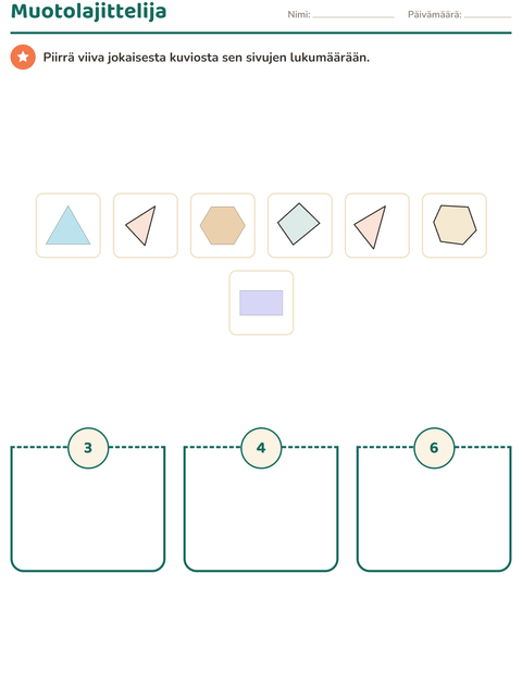 Esikatselu: Geometria-tehtäväarkki, 2. luokka