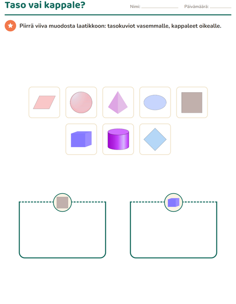 Esikatselu: Geometria-tehtäväarkki, 2. luokka