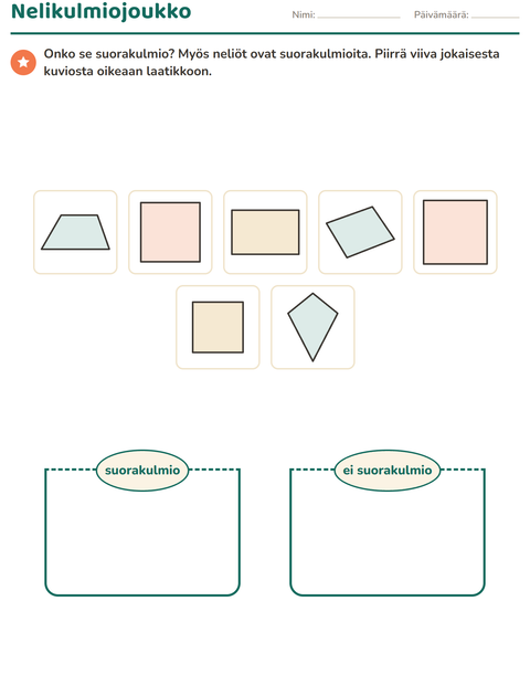 Esikatselu: Geometria-tehtäväarkki, 3. luokka