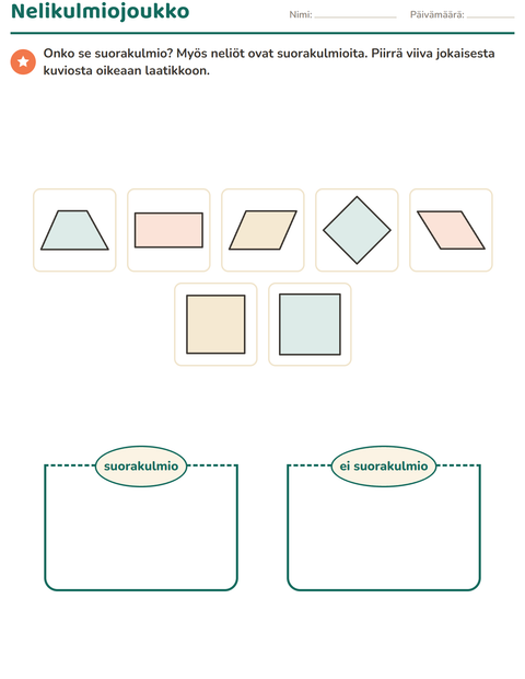 Esikatselu: Geometria-tehtäväarkki, 3. luokka