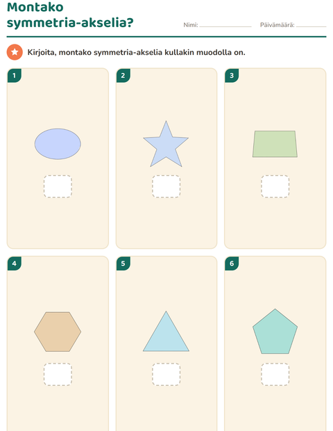 Esikatselu: Geometria-tehtäväarkki, 3. luokka