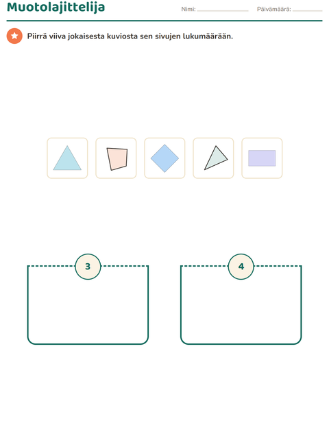 Esikatselu: Geometria-tehtäväarkki, 2. luokka