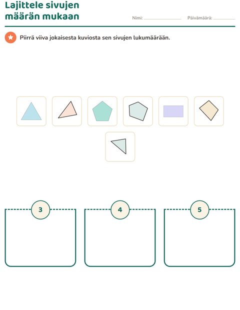 Esikatselu: Geometria-tehtäväarkki, Esiopetus