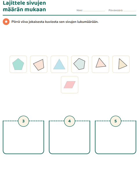 Esikatselu: Geometria-tehtäväarkki, Esiopetus