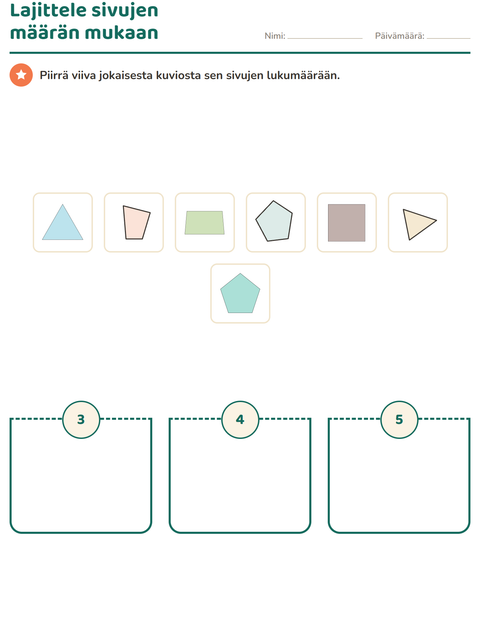 Esikatselu: Geometria-tehtäväarkki, Esiopetus