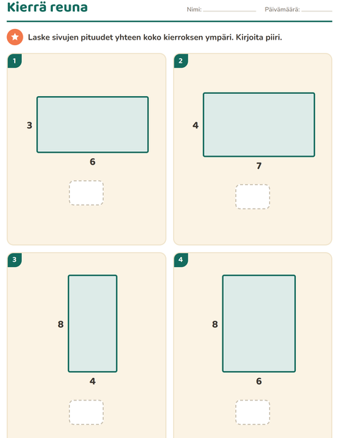 Esikatselu: Geometria-tehtäväarkki, 3. luokka