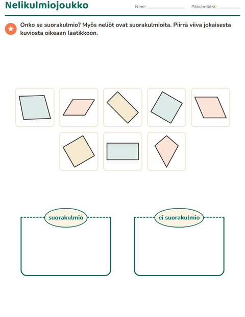 Esikatselu: Geometria-tehtäväarkki, 3. luokka