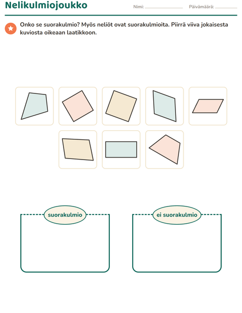 Esikatselu: Geometria-tehtäväarkki, 3. luokka