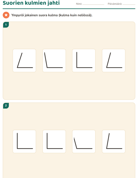 Esikatselu: Geometria-tehtäväarkki, 3. luokka