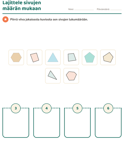 Esikatselu: Geometria-tehtäväarkki, Esiopetus