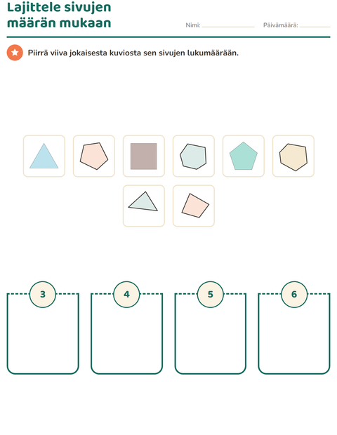 Esikatselu: Geometria-tehtäväarkki, Esiopetus