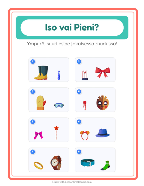 Iso vai pieni – Asusteet