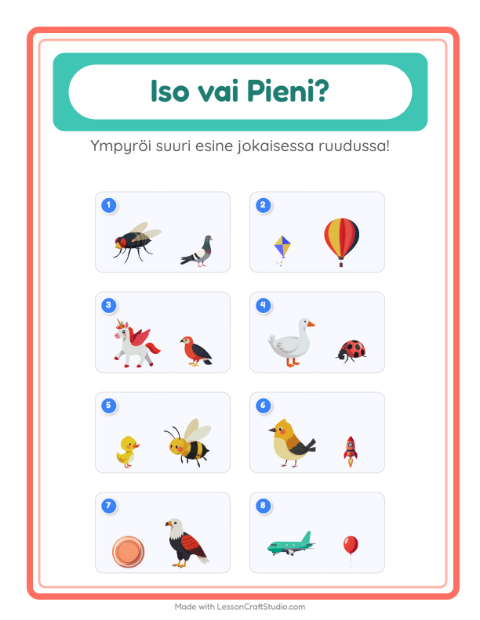 Iso vai pieni – Lentävät asiat