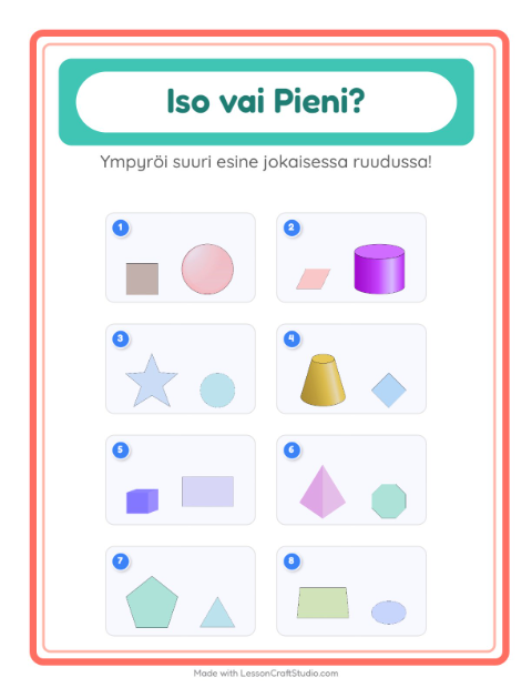 Iso vai pieni – Muodot