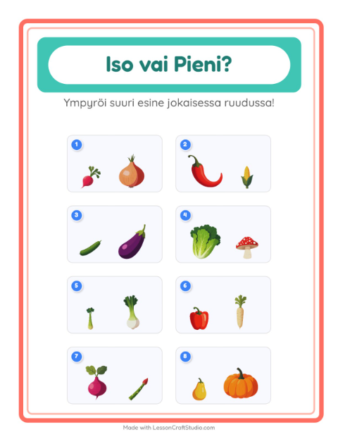 Iso vai pieni – Vihannekset