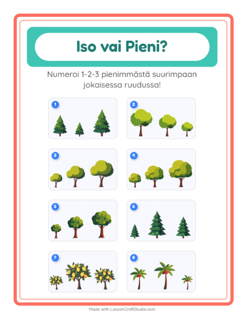 Järjestä koon mukaan – Puut