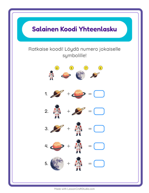 Koodattu yhteenlasku – Avaruus