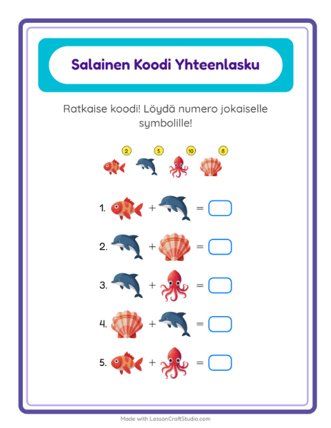 Koodattu yhteenlasku – Merielämä