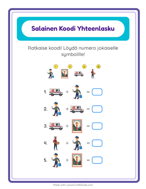 Koodattu yhteenlasku – Postitoimisto