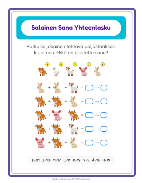 Salasana – Maatilan eläimet