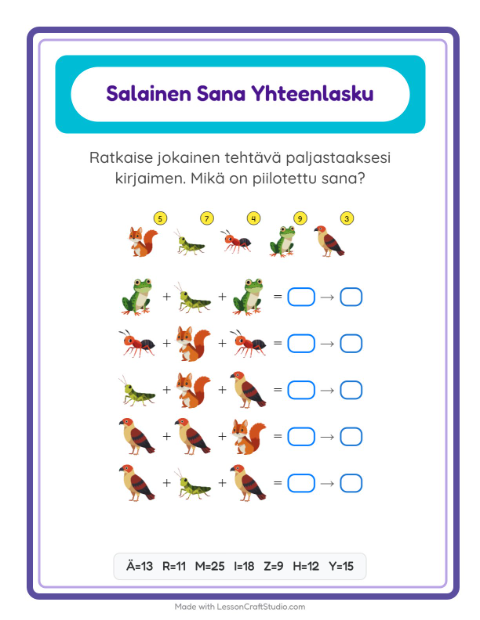 Salasana – Metsän eläimet