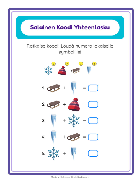 Koodattu yhteenlasku – Talvi