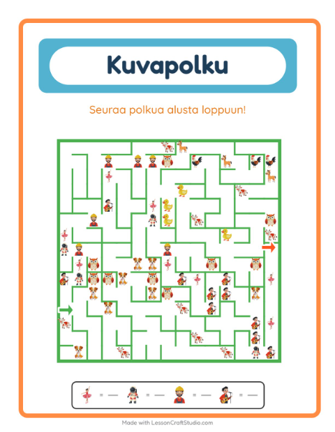 Esikatselu: Kuvalabyrintti: Ammatit – esikouluikäisille