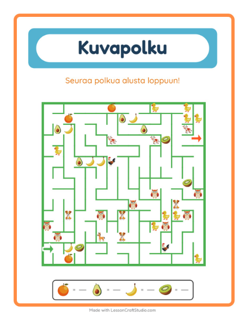 Kuvalabyrintti – Hedelmät