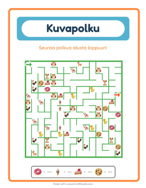 Kuvalabyrintti – Jälkiruoat ja makeiset
