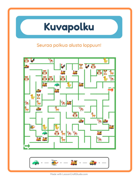 Esikatselu: Kuvapolku-tehtäväarkki, aiheena Lelut, Esiopetus
