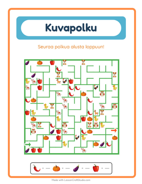 Kuvalabyrintti – Vihannekset
