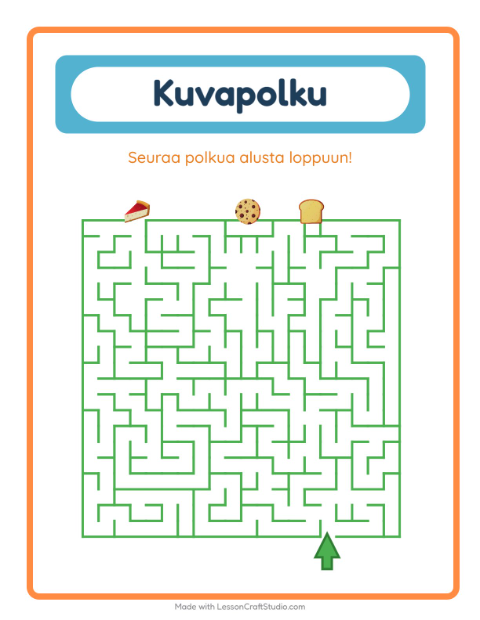 Esikatselu: Kuvapolku-tehtäväarkki, aiheena Leipomo, Esiopetus