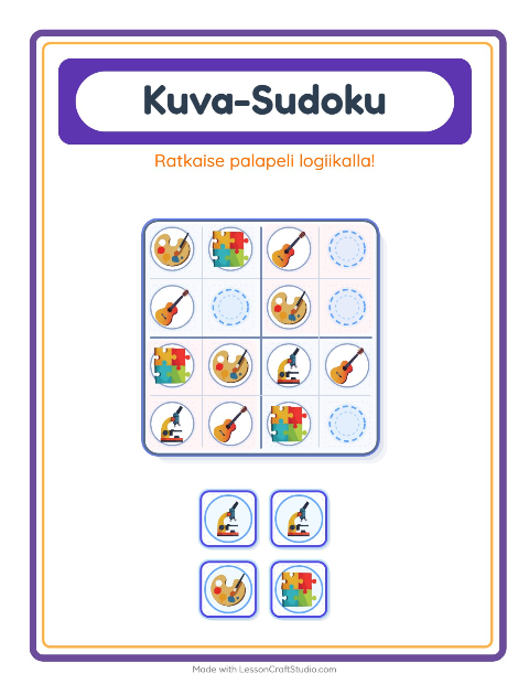 Kuvasudoku (helppo) – Aktiviteetit