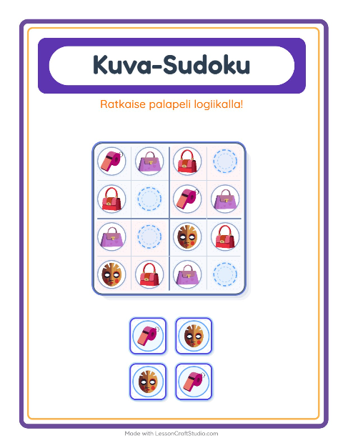 Kuvasudoku (helppo) – Asusteet
