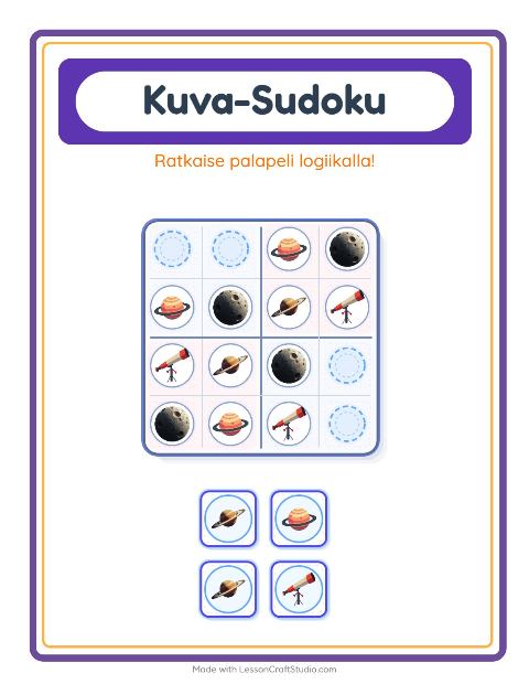 Kuvasudoku (helppo) – Avaruus