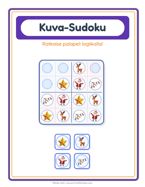 Kuvasudoku (helppo) – Joulu