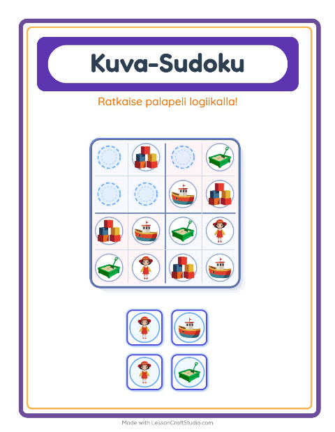 Kuvasudoku (helppo) – Lelut