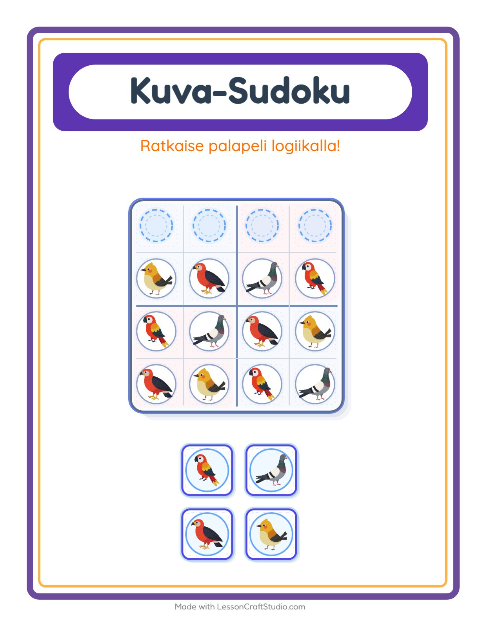 Kuvasudoku (helppo) – Lentävät asiat