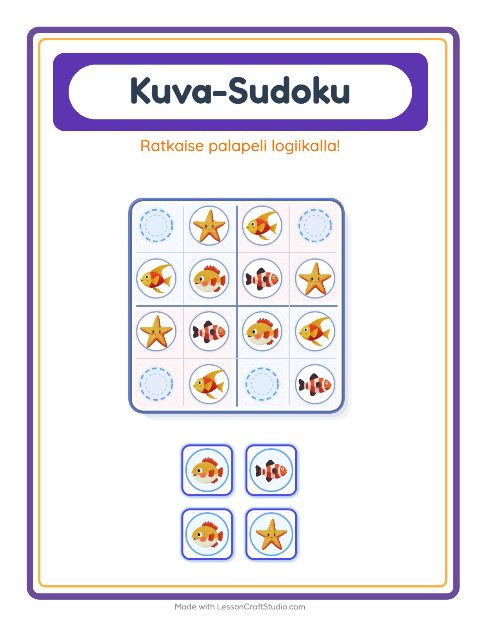Kuvasudoku (helppo) – Merielämä